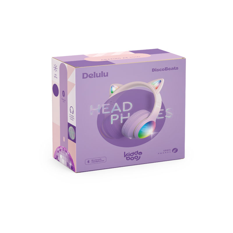 Kiddoboo Delulu Bluetooth Headphones Disco Pink KBMS632PNK