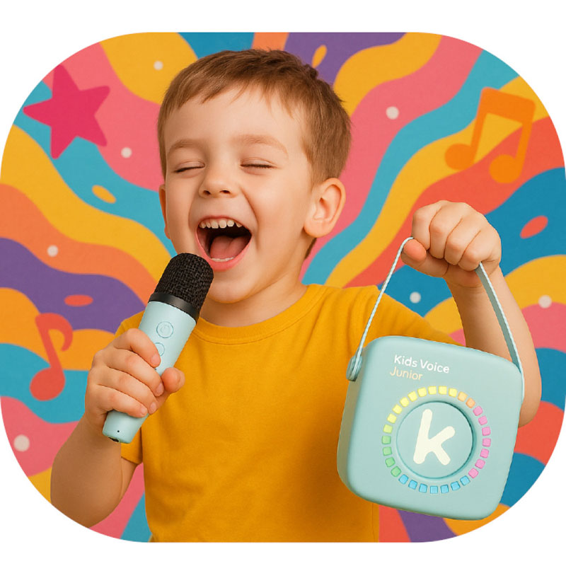 Kiddoboo KidsVoice JUNIOR mini Karaoke Speaker & Mic Pink + NikoletaTV KBT3NTPNK