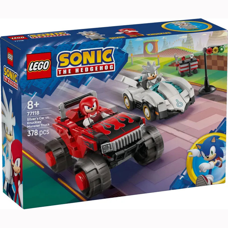 LEGO Sonic The Hedgehog Silver's Car vs. Knuckles' Monster Truck 77118