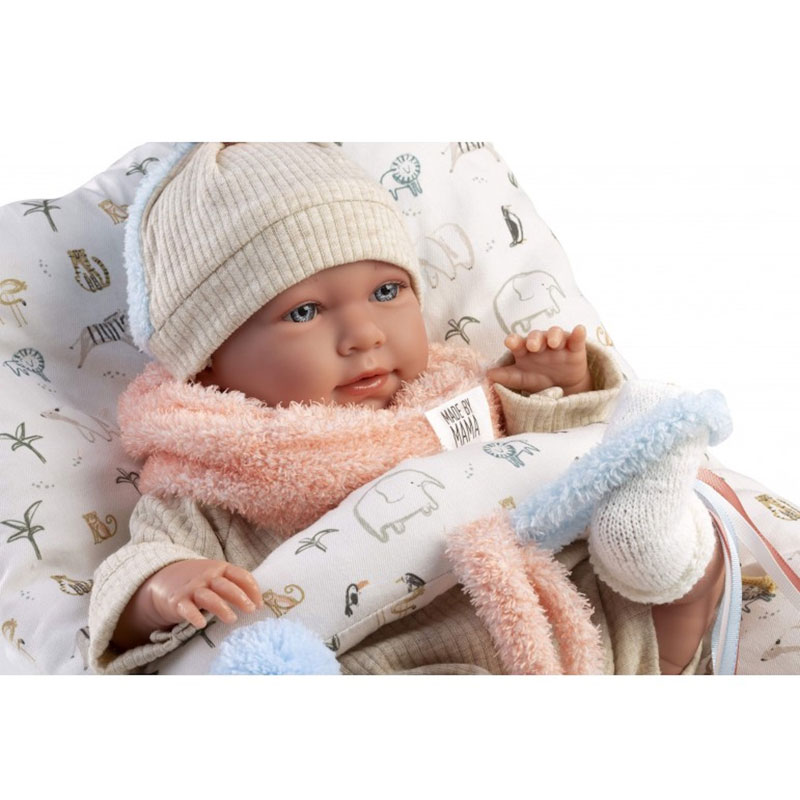 Llorens Μωρό Νεογέννητο που κλαίει Εκρού Φόρμα-Μαξιλάρι 42cm 74128