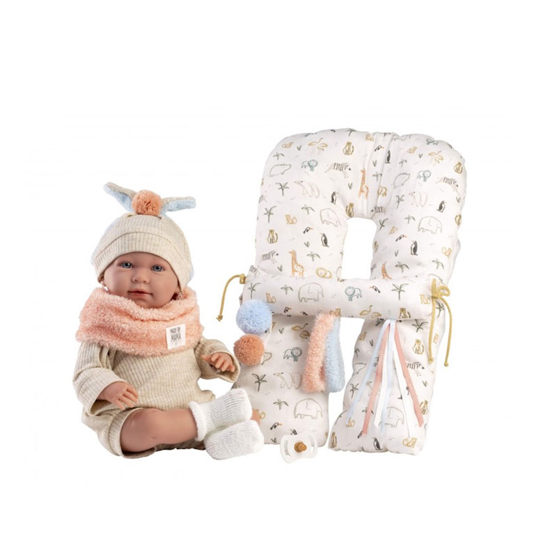 Llorens Μωρό Νεογέννητο που κλαίει Εκρού Φόρμα-Μαξιλάρι 42cm 74128