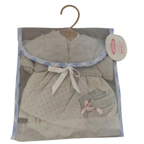 Llorens Σετ Ρούχων Γκρι Κούκλας 33cm