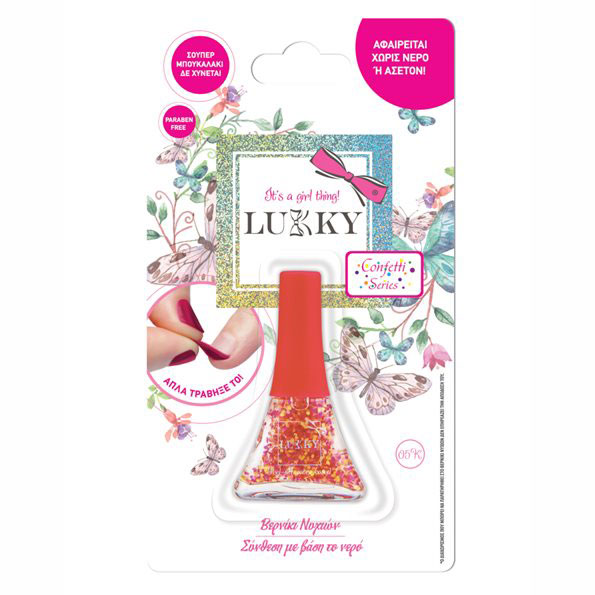Giochi Preziosi Lukky Βερνίκι Νυχιών διάφανο με ροζ-κίτρινο γκλίτερ