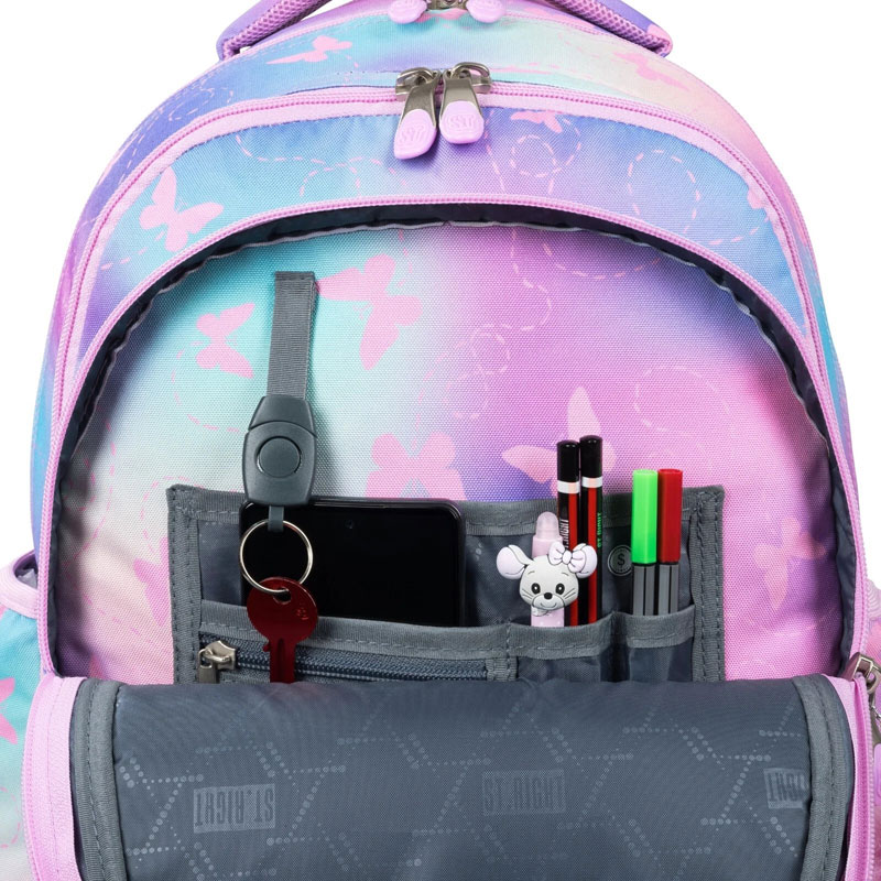 St. Majewski St. Right Trolley Bag Pink Butterflies 26L MAJ-TBPIB