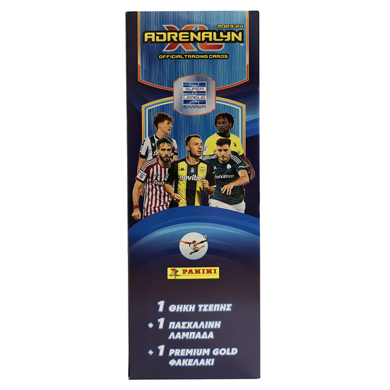 Λαμπάδα Panini Superleague Adrenalyn XL 2024 Metal Pocket Tin Premium Gold Blister Set PA.LA.SU.224