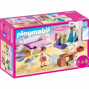 Playmobil Dollhouse Υπνοδωμάτιο με Ατελιέ ραπτικής κουκλόσπιτου 70208