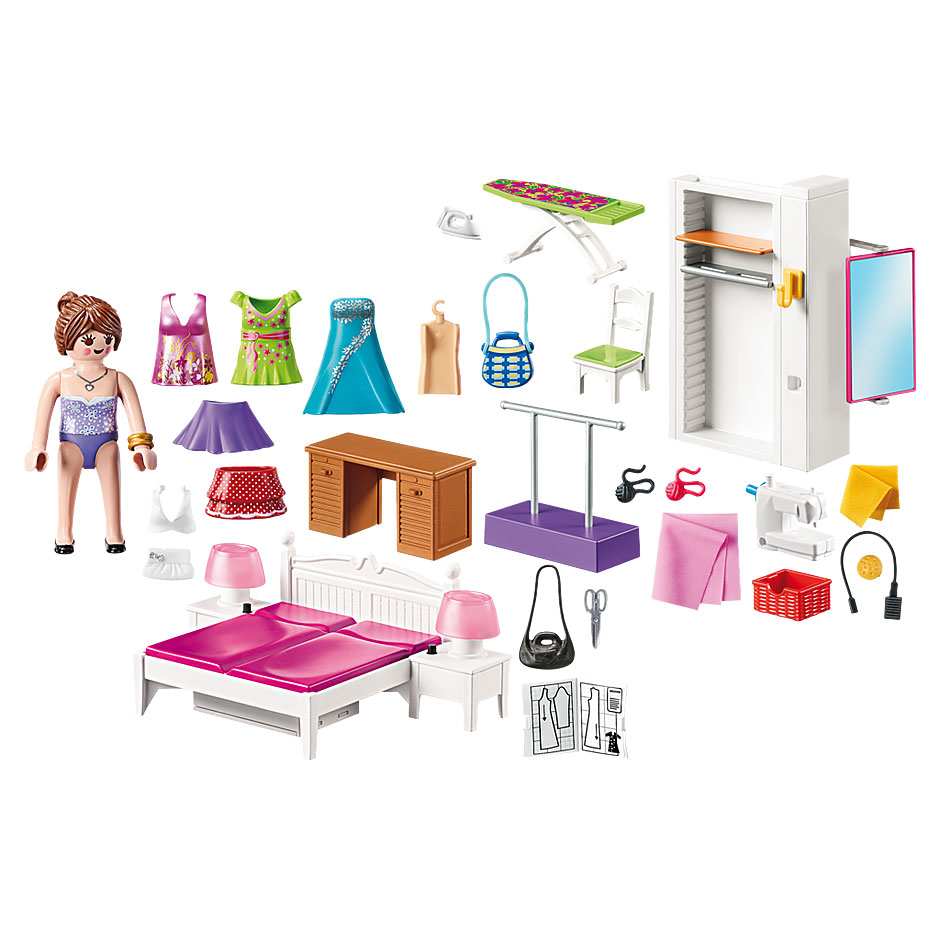 Playmobil Dollhouse Υπνοδωμάτιο με Ατελιέ ραπτικής κουκλόσπιτου 70208