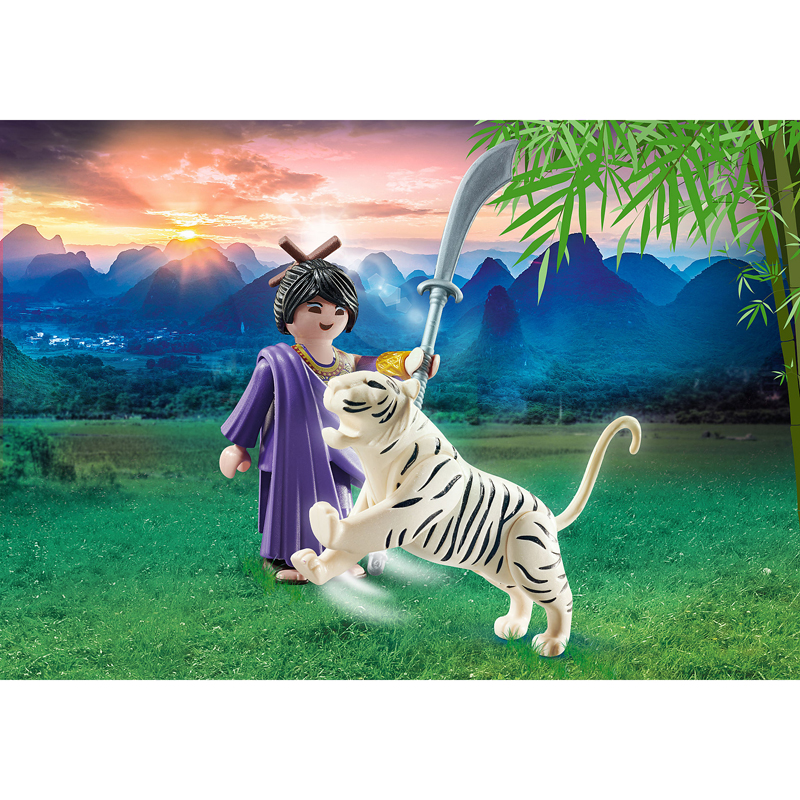 Playmobil Special Plus Ασιάτισσα Πολεμίστρια με λευκή τίγρη 70382