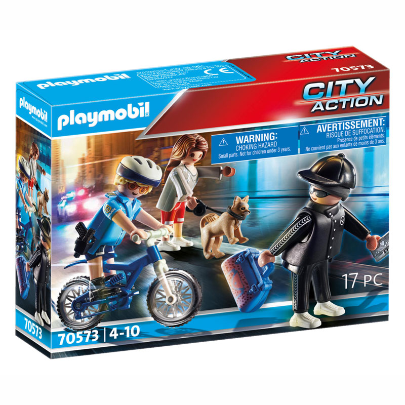 Playmobil Αστυνομικός με ποδήλατο και πορτοφολάς 70573