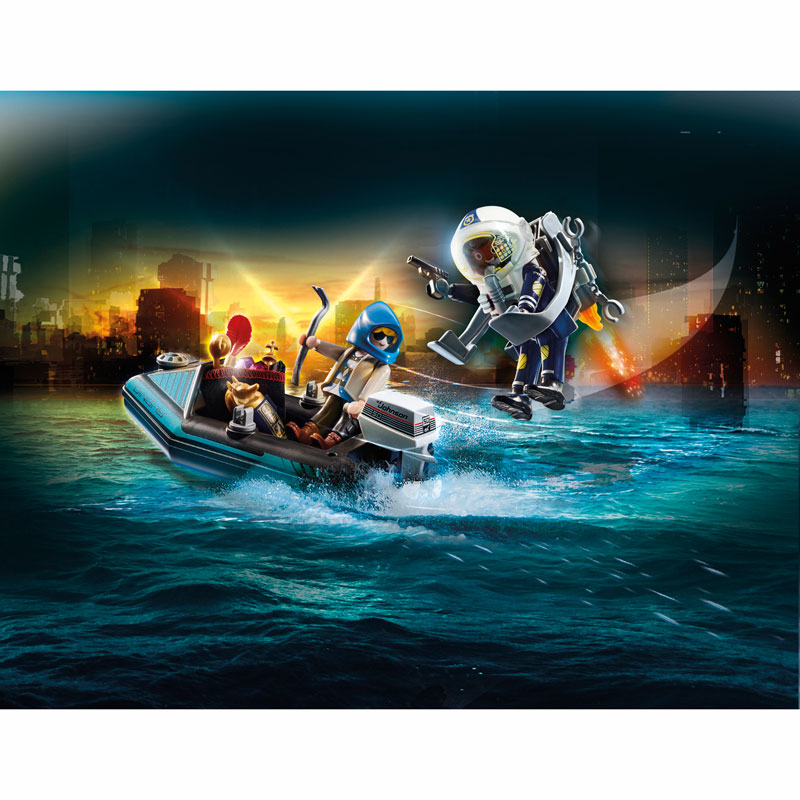 Playmobil Σύλληψη ληστή έργων τέχνης από αστυνομικό jetpack 70782