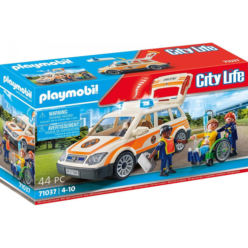 Playmobil City Life Όχημα Πρώτων Βοηθειών με διασώστες 71037