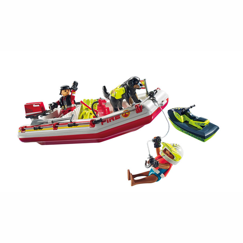 Playmobil City Action Heroes Φουσκωτό σκάφος Πυροσβεστικής με θαλάσσιο scooter 71464