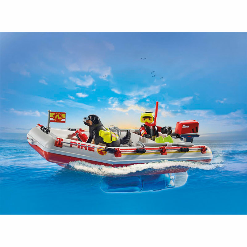 Playmobil City Action Heroes Φουσκωτό σκάφος Πυροσβεστικής με θαλάσσιο scooter 71464