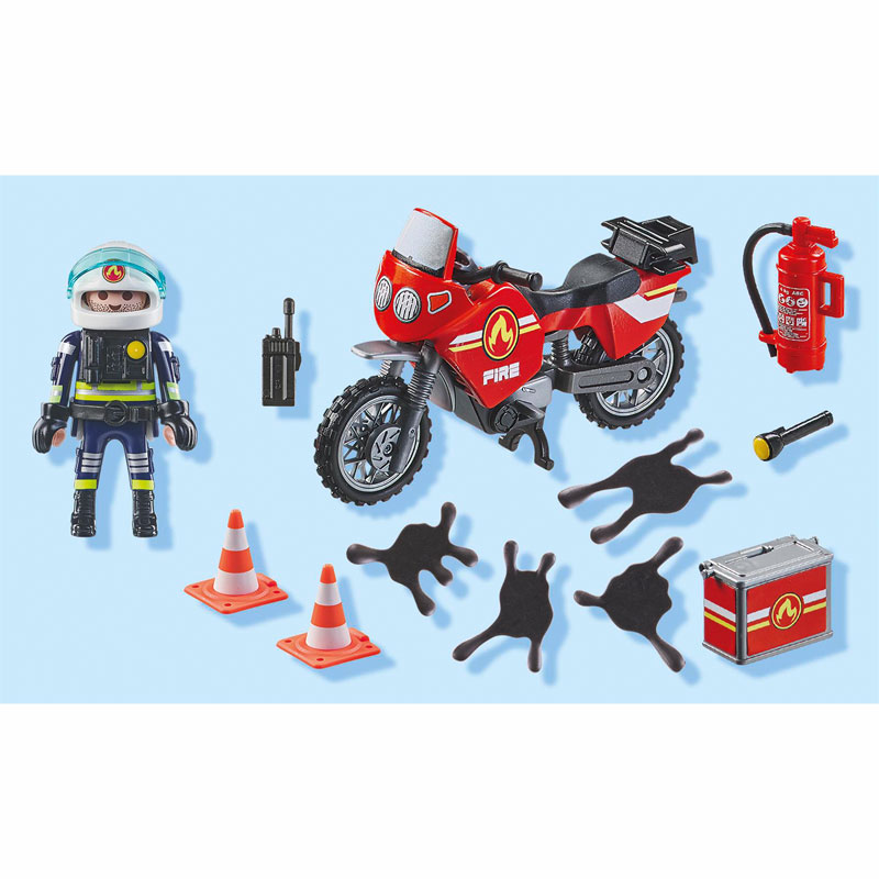 Playmobil City Action Heroes Πυροσβέστης με μοτοσικλέτα 71466