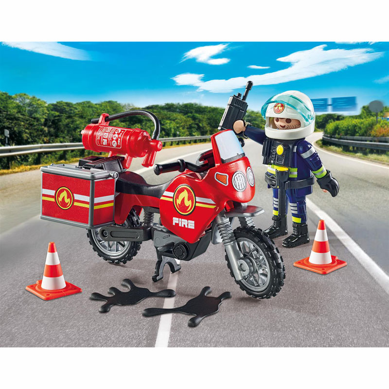 Playmobil City Action Heroes Πυροσβέστης με μοτοσικλέτα 71466