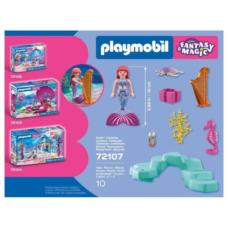 Playmobil Fantasy & Magic Γοργόνα με Άρπα και Δώρο 72107