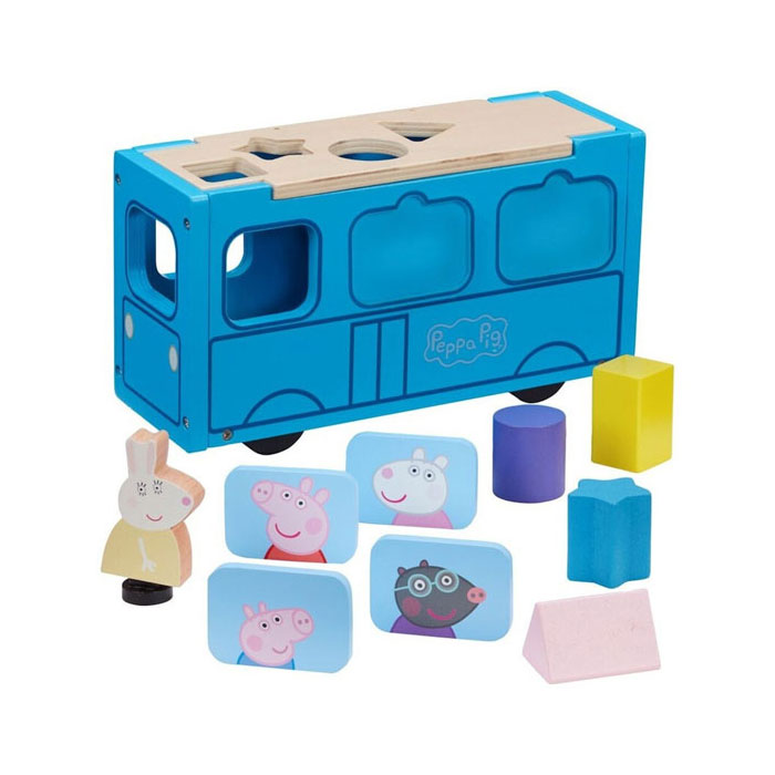 Giochi Preziosi Peppa Pig Σχολικό Λεωφορείο με Σχήματα PPC740000