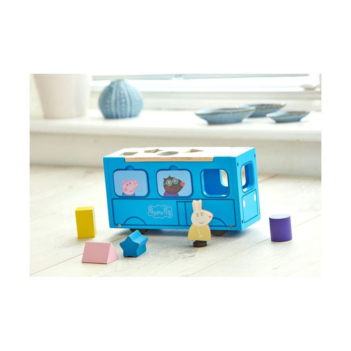 Giochi Preziosi Peppa Pig Σχολικό Λεωφορείο με Σχήματα PPC740000
