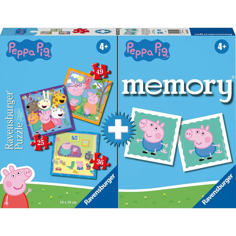 Ravensburger Επιτραπέζιο Memory® & 3 Παζλ Peppa Pig 03152