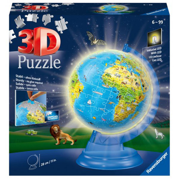 Ravensburger 3D Puzzle Υδρόγειος για παιδιά Night Edition 11288