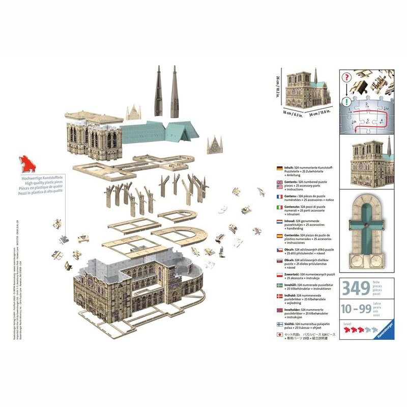 Ravensburger 3D Puzzle Maxi 324 τμχ Νοτρ Νταμ 12523