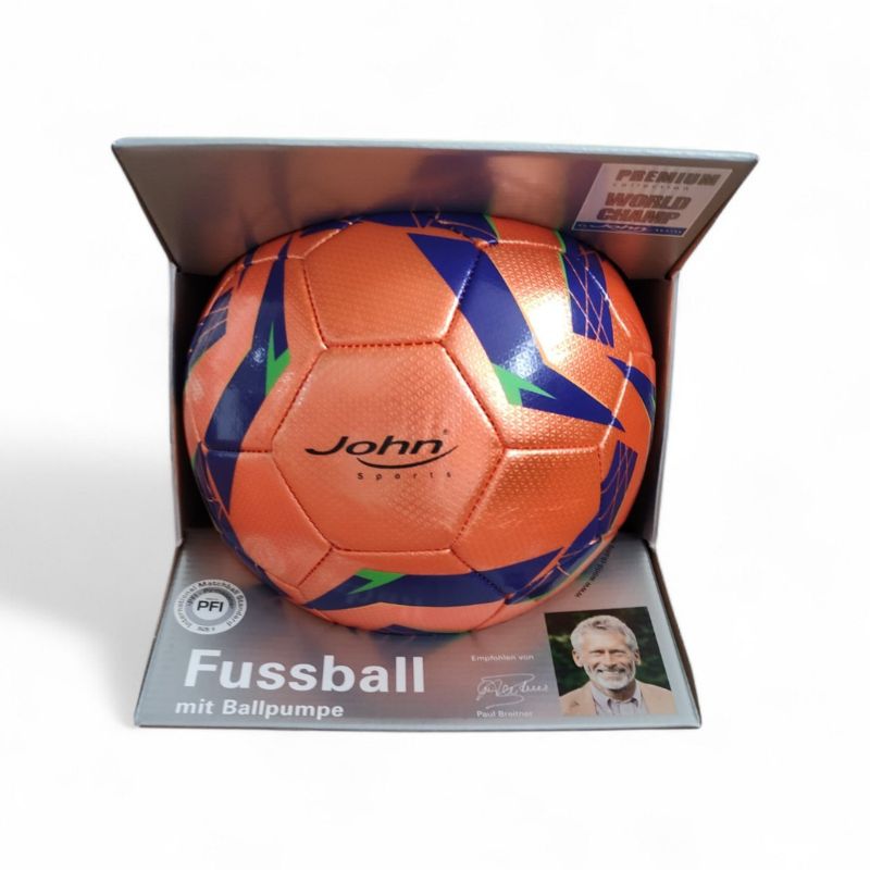 John Μπάλα Ποδοσφαίρου Sports Champ Competition - Size 5, 22cm - Metallic Orange/Blue