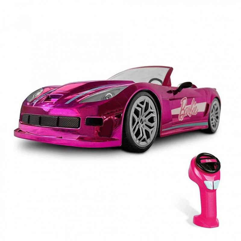 Real Fun Barbie Τηλεκατευθυνόμενο R/C Όχημα Dream Car 2.4GHz Ροζ Χρώμιο M63619