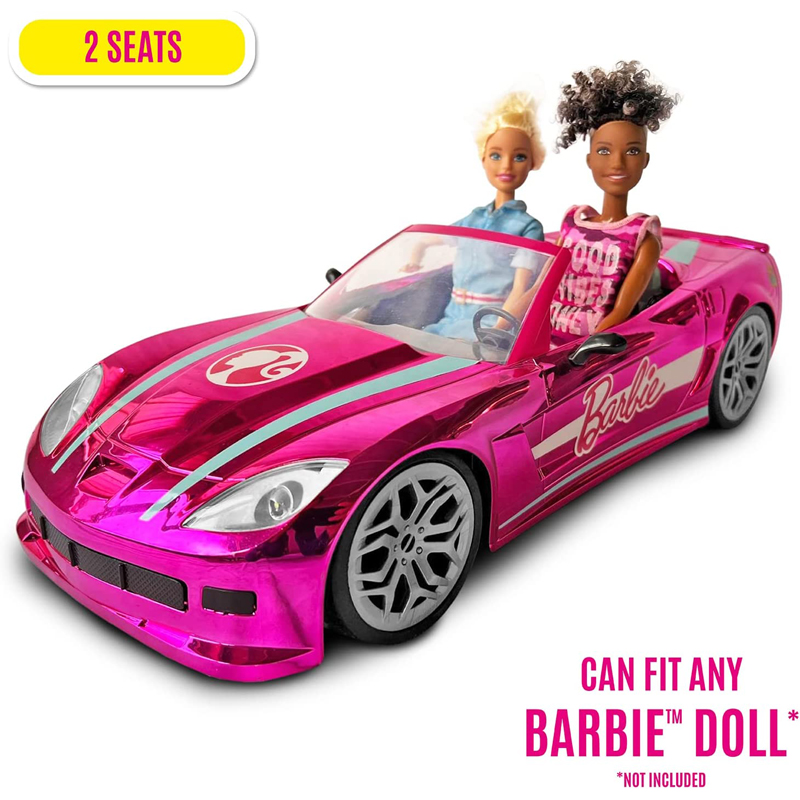 Real Fun Barbie Τηλεκατευθυνόμενο R/C Όχημα Dream Car 2.4GHz Ροζ Χρώμιο M63619