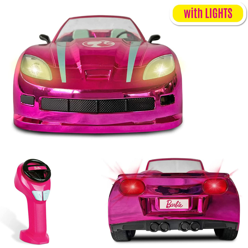 Real Fun Barbie Τηλεκατευθυνόμενο R/C Όχημα Dream Car 2.4GHz Ροζ Χρώμιο M63619