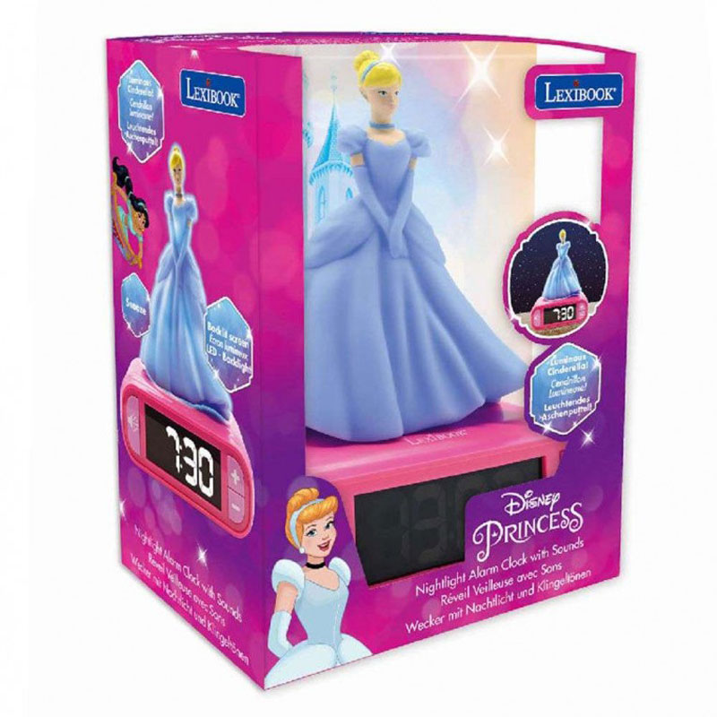 Lexibook Digital Alarm Clock with 3D Princess Night Light & Sound Effects RL800DP