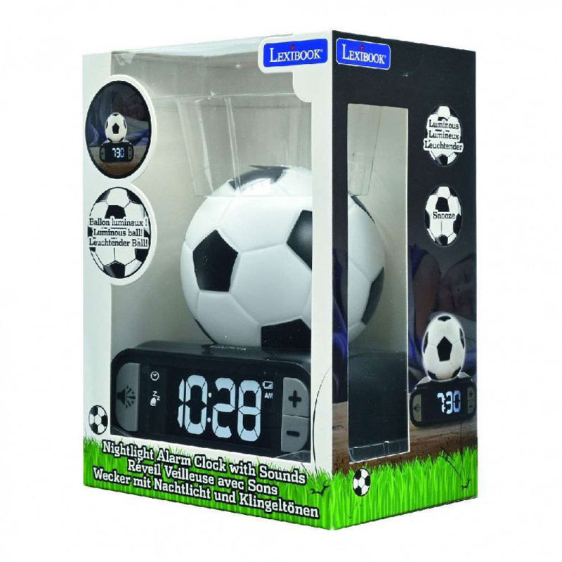 Lexibook Digital Alarm Clock with 3D Football Night Light & Sound Effects RL800FO