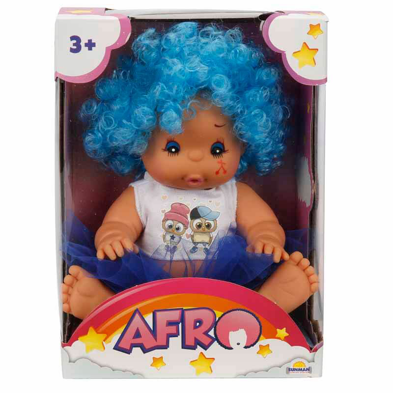 Sunman Κούκλα Dollectibles Afro Baby 23cm Γαλάζια μαλλιά