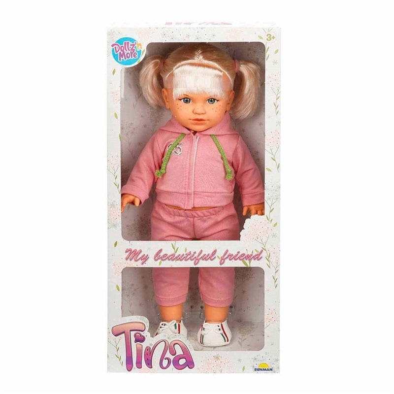 Sunman Κούκλα Tina Sportive Outfit 45cm Ροζ Αθλητικό Σετ
