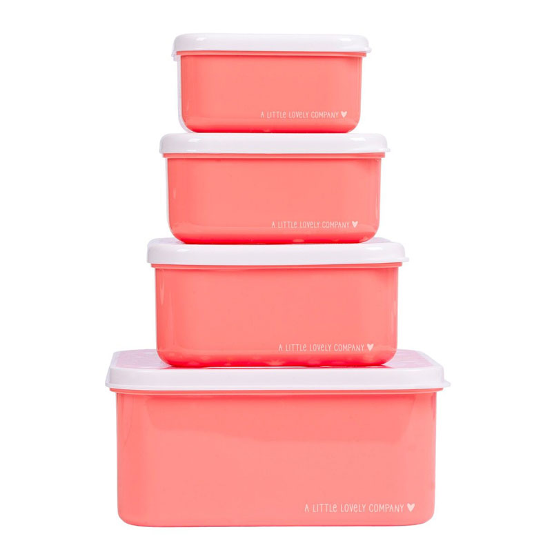 A Little Lovely Company Fun Σετ 4 δοχεία φαγητού Lunch & Snack Box SBSEFU75