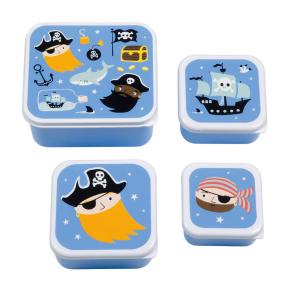 A Little Lovely Company Pirates Σετ 4 δοχεία φαγητού Lunch & Snack Box SBSEPI80