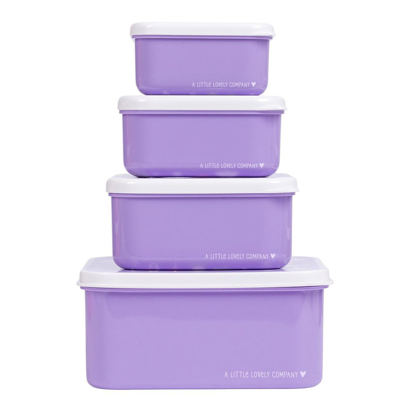 A Little Lovely Company Unicorn Dreams Σετ 4 δοχεία φαγητού Lunch & Snack Box SBSEUD73