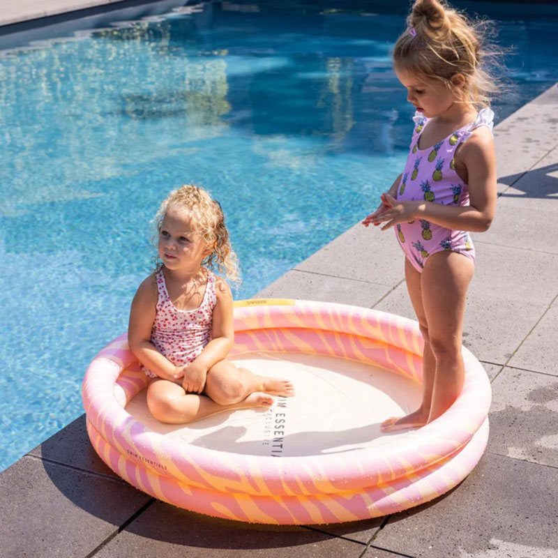 Swim Essentials Φουσκωτή πισίνα Ø100εκ. με δύο αεροθαλάμους για μωρά από 12μηνών+ Zebra