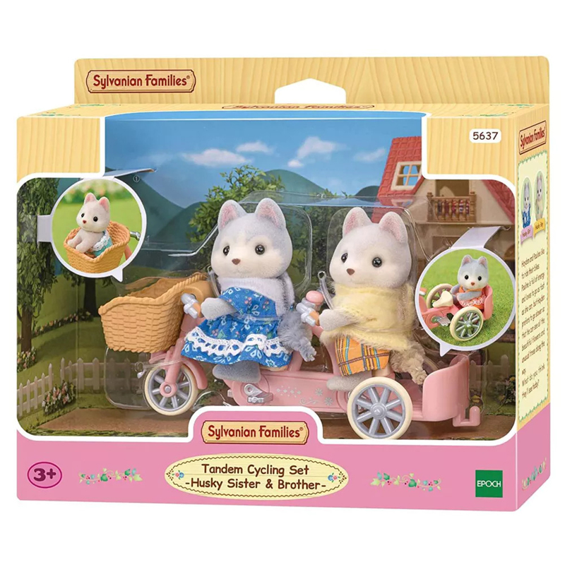 Sylvanian Families: Tandem Cycling Set -Husky Sister & Brother- 5637