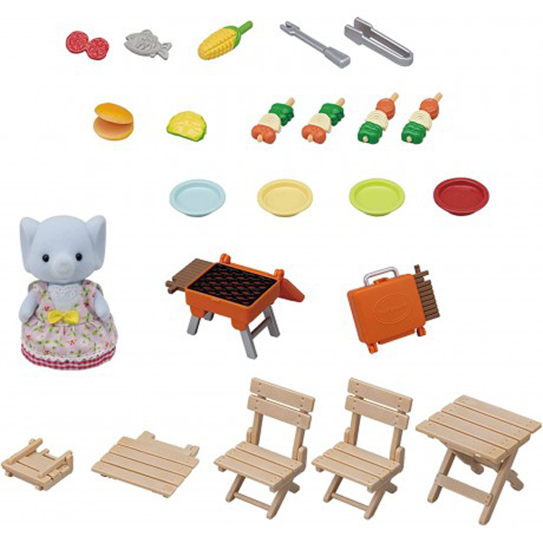 Sylvanian Families BBQ Picnic - Elephant Girl Σετ Μπάρμπεκιου Πικ-Νικ & κοριτσάκι ελεφαντάκι 5640