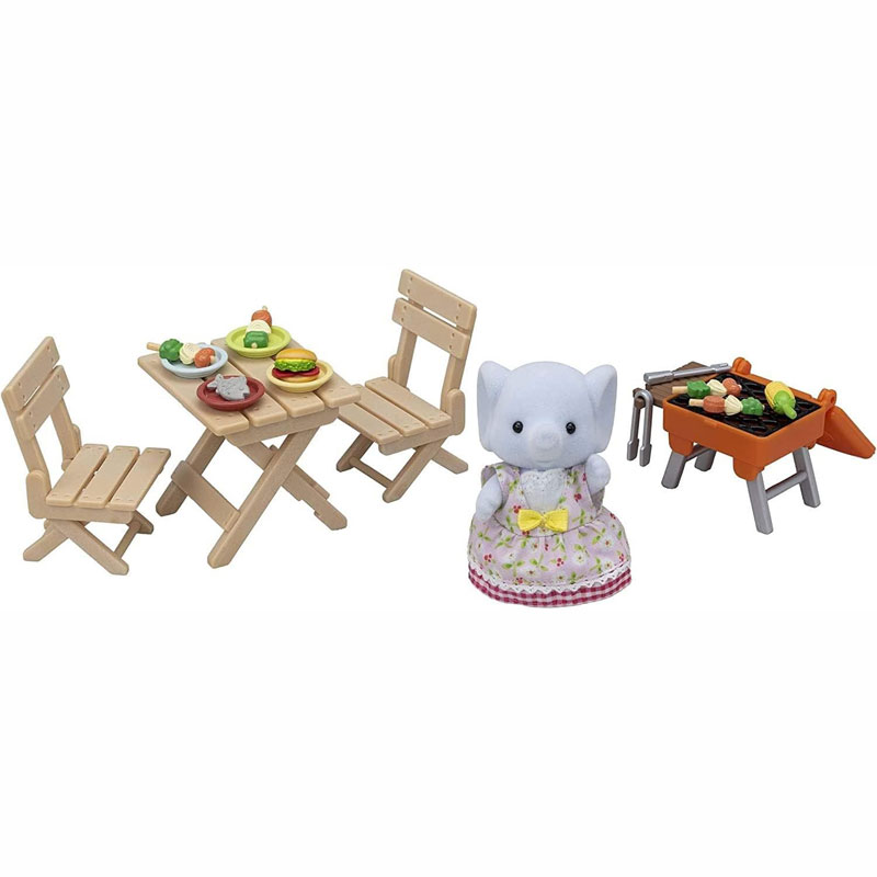 Sylvanian Families BBQ Picnic - Elephant Girl Σετ Μπάρμπεκιου Πικ-Νικ & κοριτσάκι ελεφαντάκι 5640