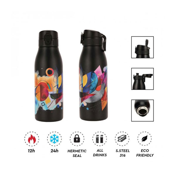 Θερμός Alpintec Fellow2 Print 316/304 Black Abstract 600ml TH-700BL-ABS