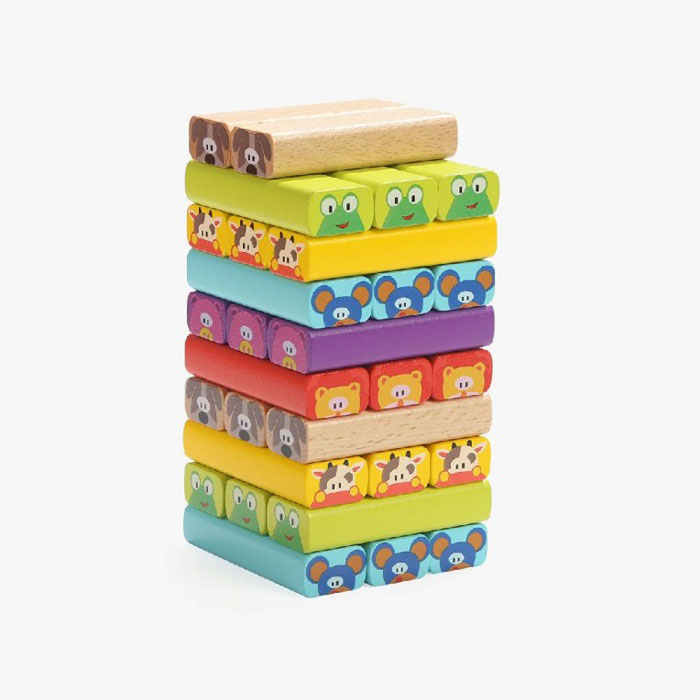 Top Bright Ξύλινο Επιτραπέζιο Animal Stacking Game - Πύργος Ισορροπίας Ζωάκια 120314