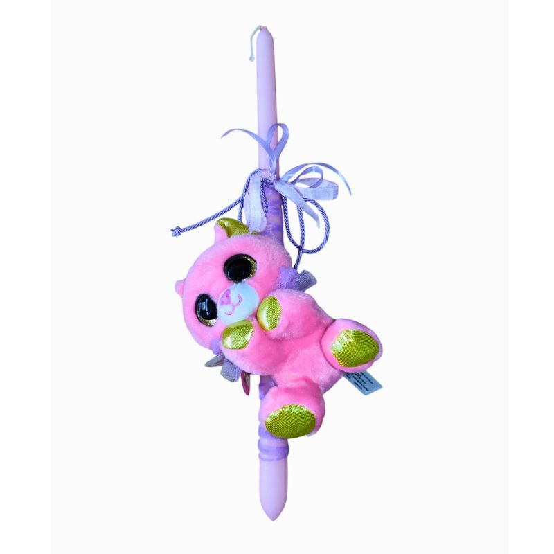 Χειροποίητη Λαμπάδα Λούτρινο Ζωάκι Γατάκι Mitzy 15cm TOY-74-2026