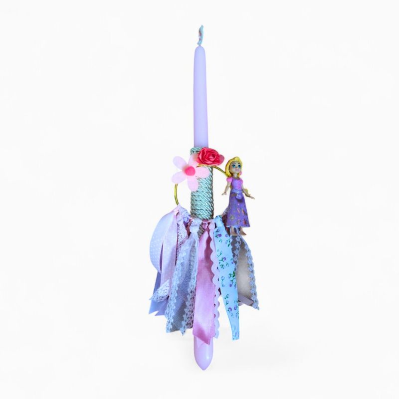 Χειροποίητη Λαμπάδα Ροζ Disney Princess Μίνι Κούκλα Rapunzel 10cm TOY-81-2026