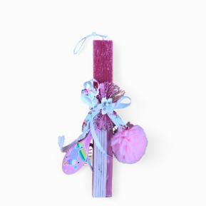 Χειροποίητη Λαμπάδα Mini Brush With PomPom Muave Unicorn TOY-86-2026