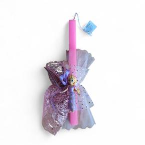 Χειροποίητη Λαμπάδα Pink Glitter Edition Disney Princess Μίνι Κούκλα Rapunzel 10cm TOY-90-2026