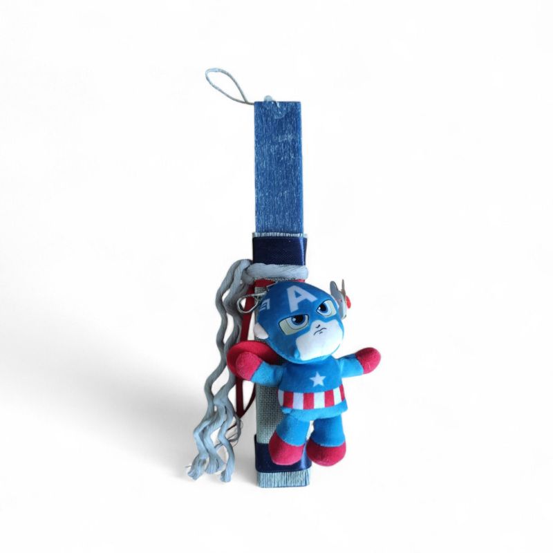 Χειροποίητη Λαμπάδα TY Beanie Babies Χνουδωτό Κλιπ Captain America 8,5εκ TOY-91-2026