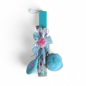 Χειροποίητη Λαμπάδα Mini Brush With PomPom Turquoise Unicorn TOY-94-2026
