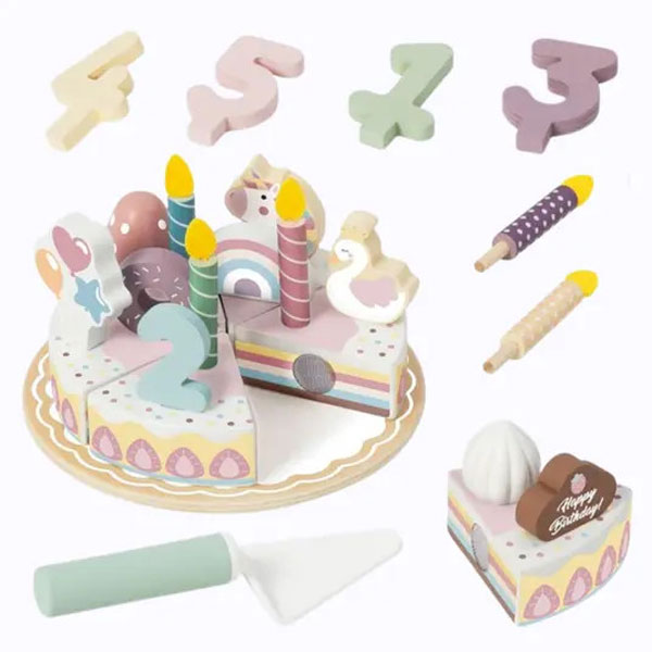 Tooky Toy Wooden Birthday Cake Set TP541